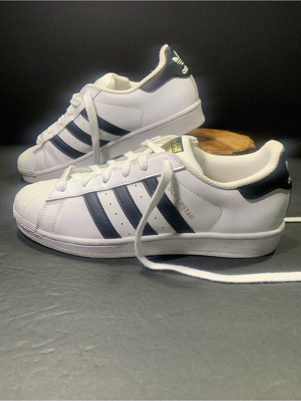 Adidas Original Superstar Women’s White Black Leather Sneakers Shoe Size-8